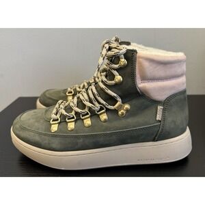 WODEN Iris Nubuck Boot Women's Size 38(EU) Scandinavian Sneakers Green Rose‎